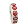 National Checking .75" Circle Trilingual Removable Red Wednesday Label, PK2000 R7503R